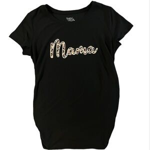 Mama Cheetah Print Lettered Maternity Top